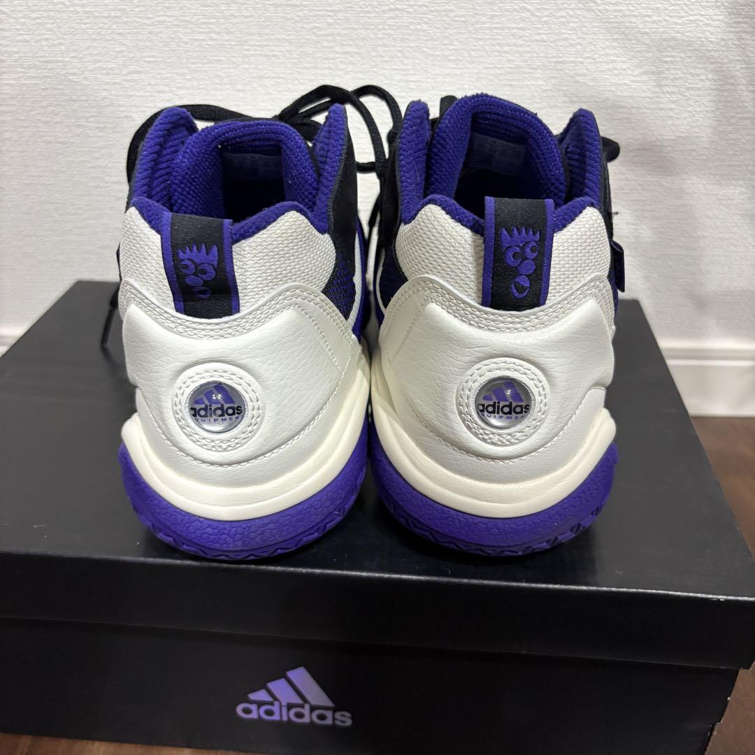 adidas バスケットボールシューズ ホワイト/パープル