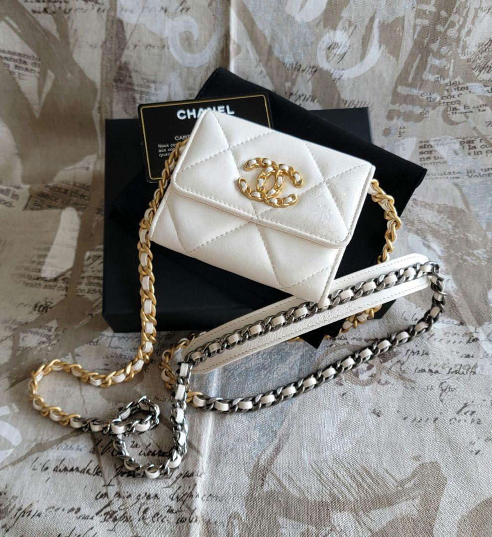 超美品 激カワ❤ CHANEL 19ディズヌフ チェーンウォレット コインパース