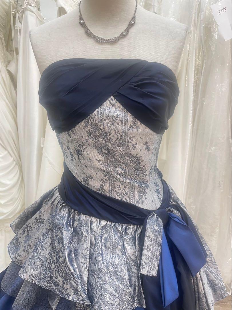 桂由美アルファブランカパープルウェディングドレスdress 発表会