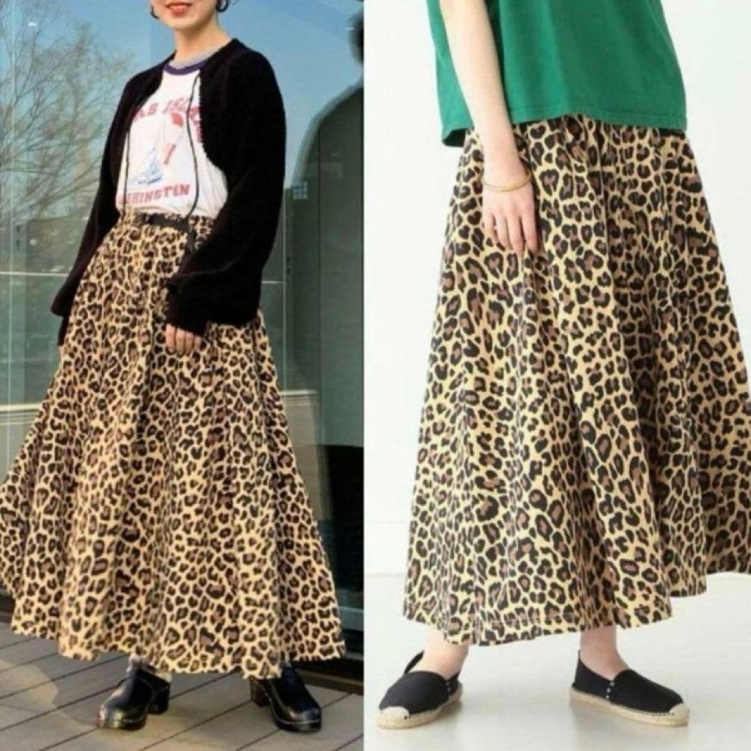 グラミチ GRAMICCI BEAMS BOY 別注 ナイロンスカート ヒョウ柄 SIZE BEAMS BOY