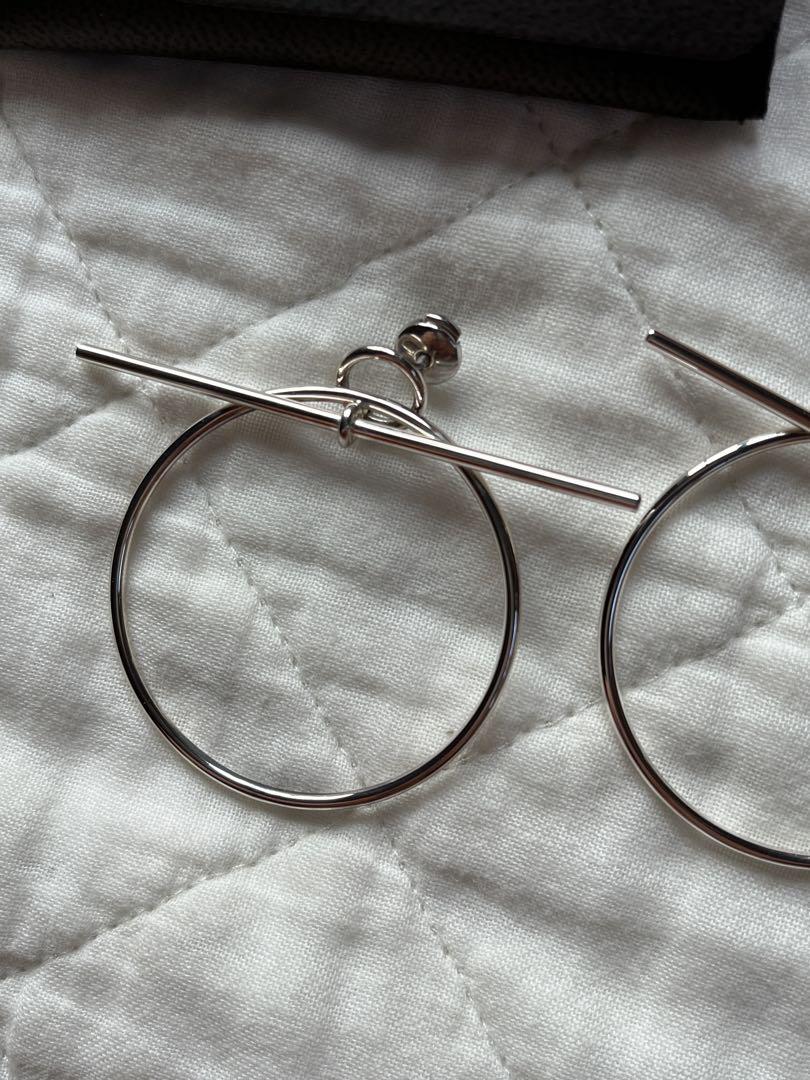 エルメス　エシャペ　フープピアス　MM シルバー