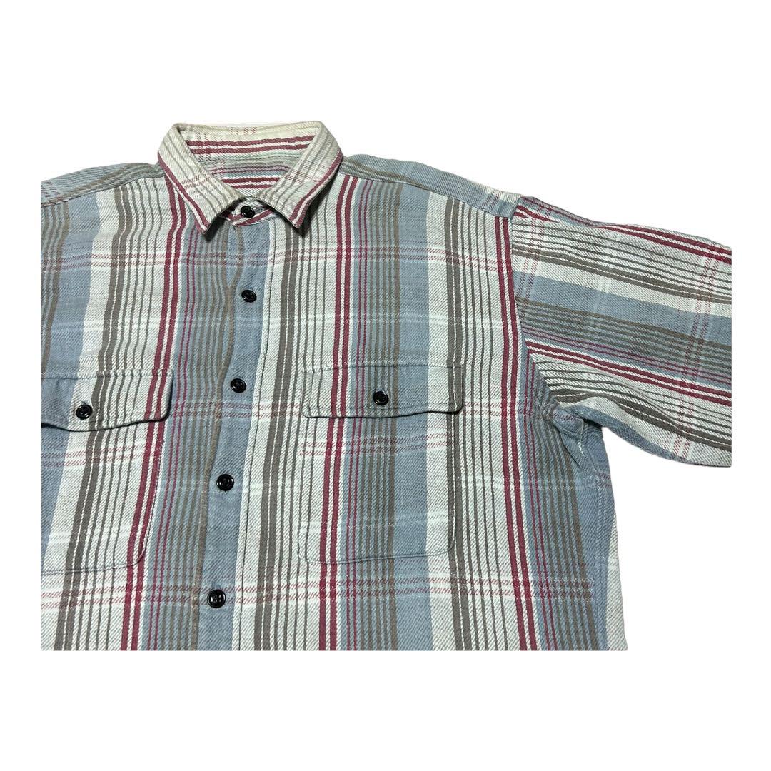 90s〜 RRL 長袖シャツ 三ツ星 ネルシャツ ベビー ブルー コットン - メルカリ