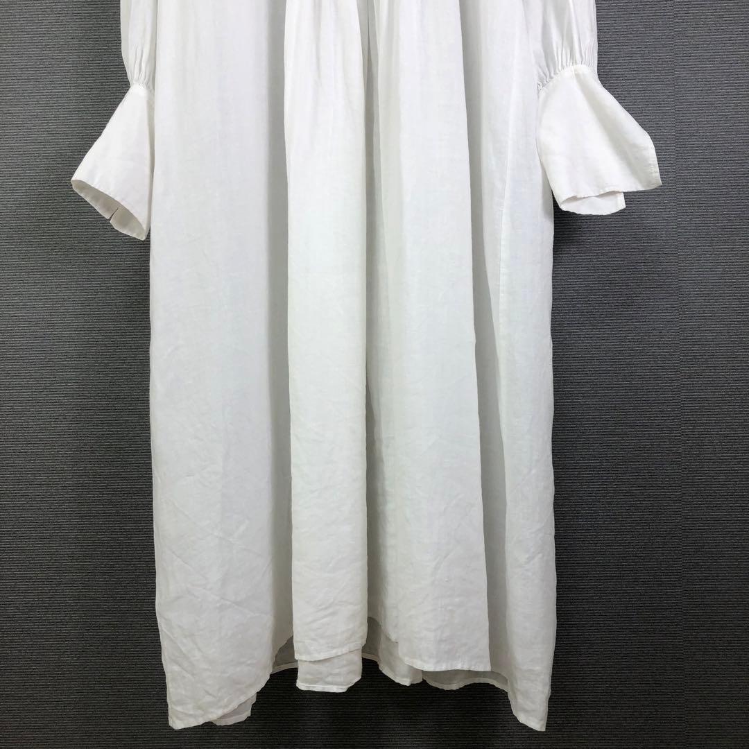 Whim Gazette フレンチリネンワンピース F オフホワイト Whim Gazette フレンチリネンワンピース F オフホワイト