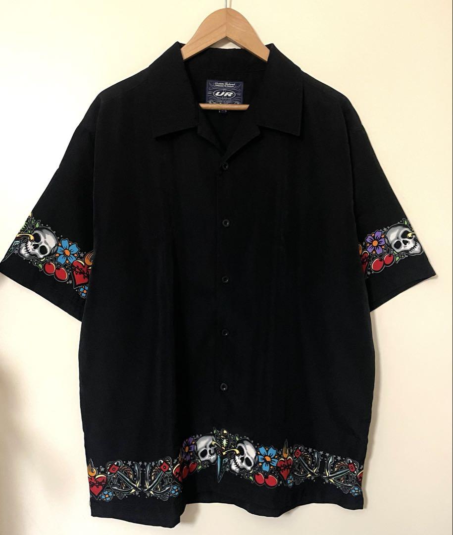US古着　90’s 半袖シャツ　アロハシャツ　スカル