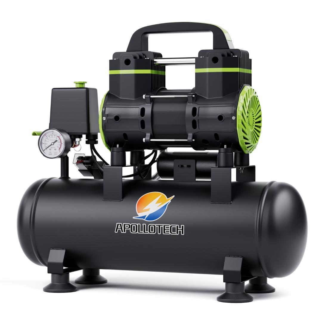 エアーコンプレッサー 100V 10L 静音 オイルレス 0.8MPa最高圧力