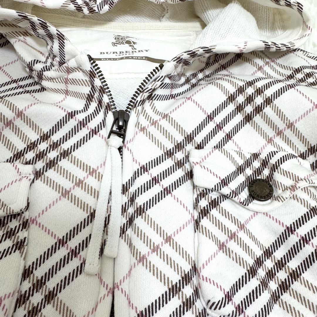 【美品】BURBERRY　バーバリーブルーレーベル　ノバチェックジップパーカー