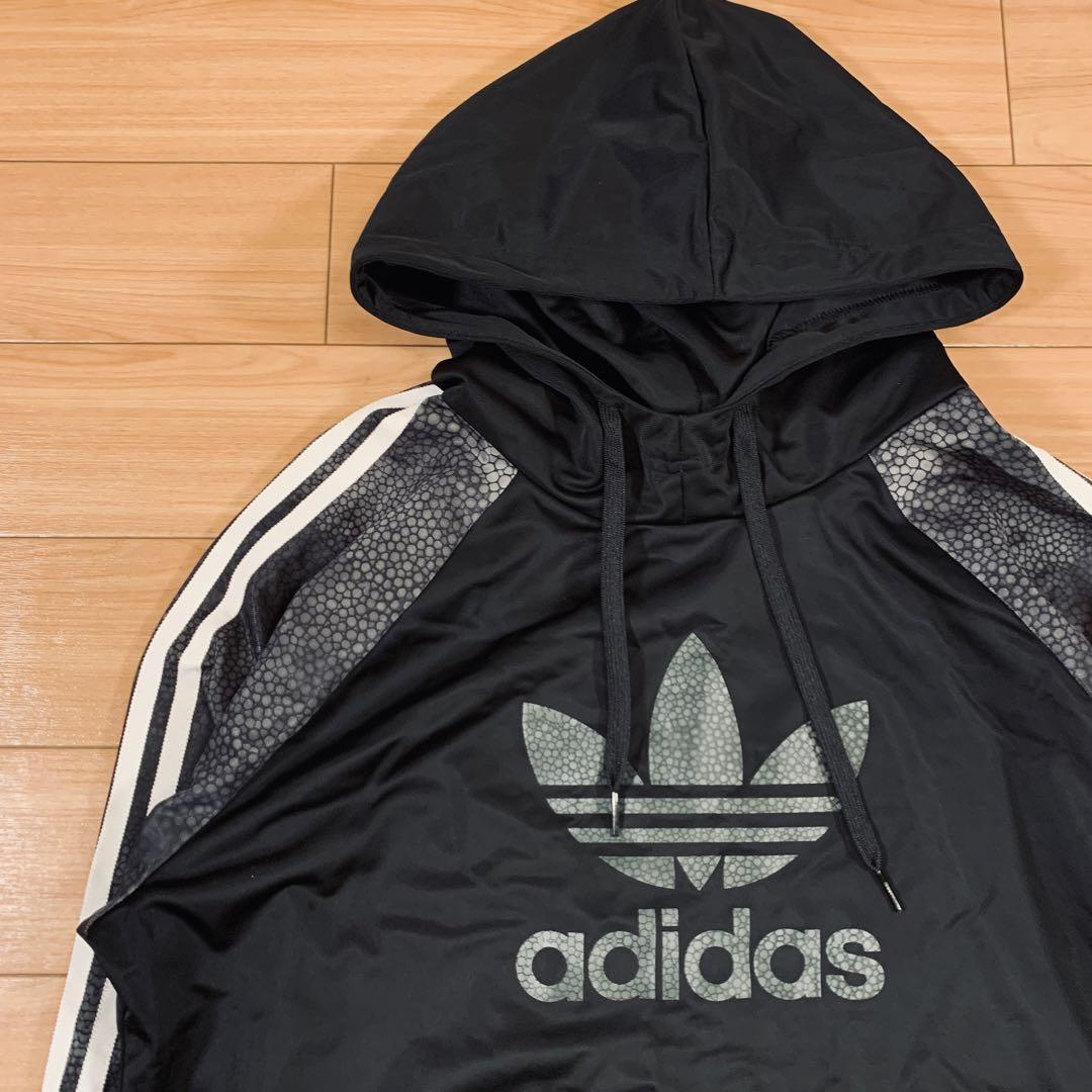 【美品】adidas パーカー リタオラ RITAORA トレフォイル黒 L