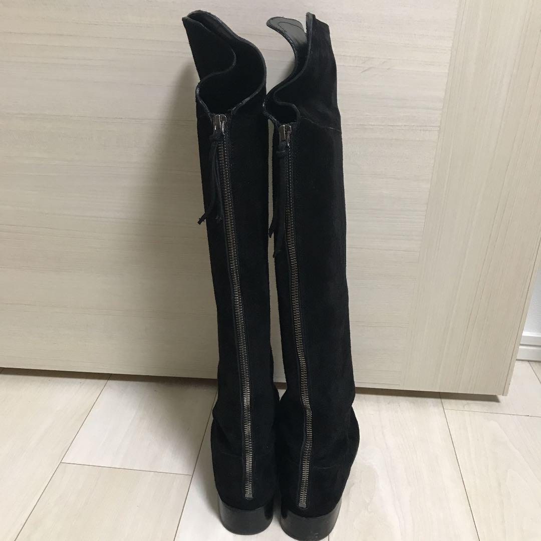 ゴアテックス防水銀座カネマツブラックショートブーツ21.5cm