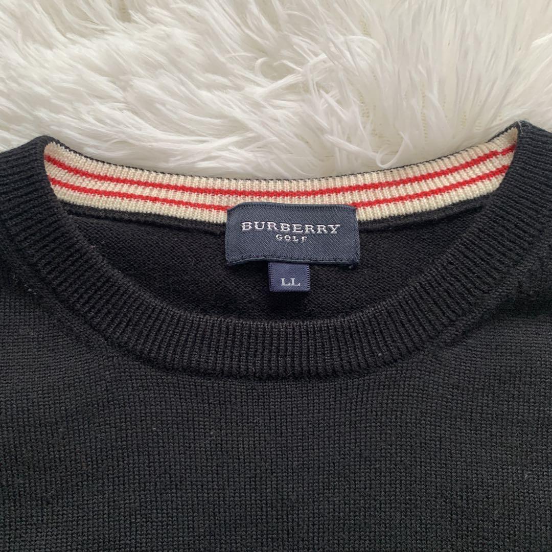 Burberry バーバリーゴルフ　クルーネックベスト　ウール　ロゴ刺繍　極美品