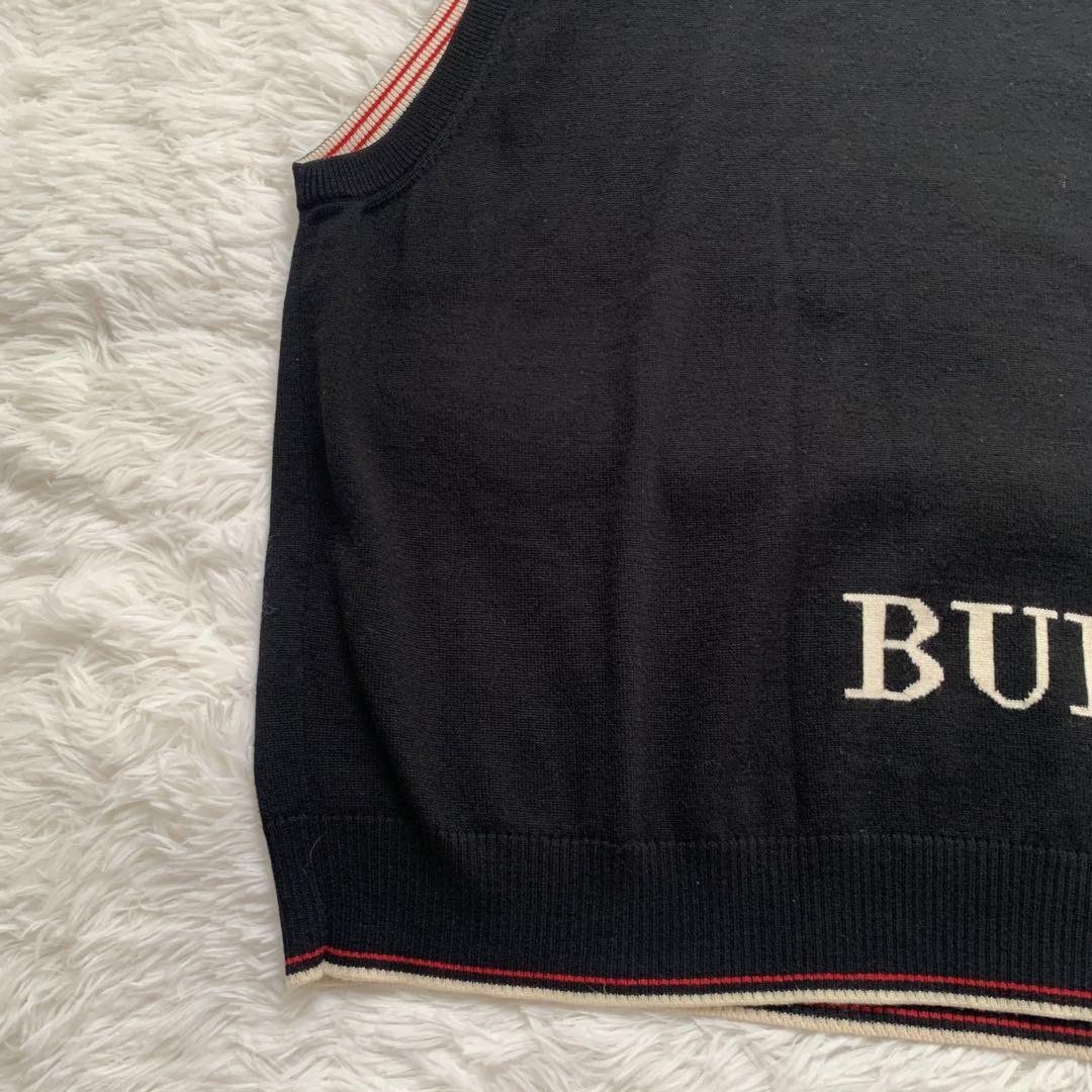 Burberry バーバリーゴルフ　クルーネックベスト　ウール　ロゴ刺繍　極美品