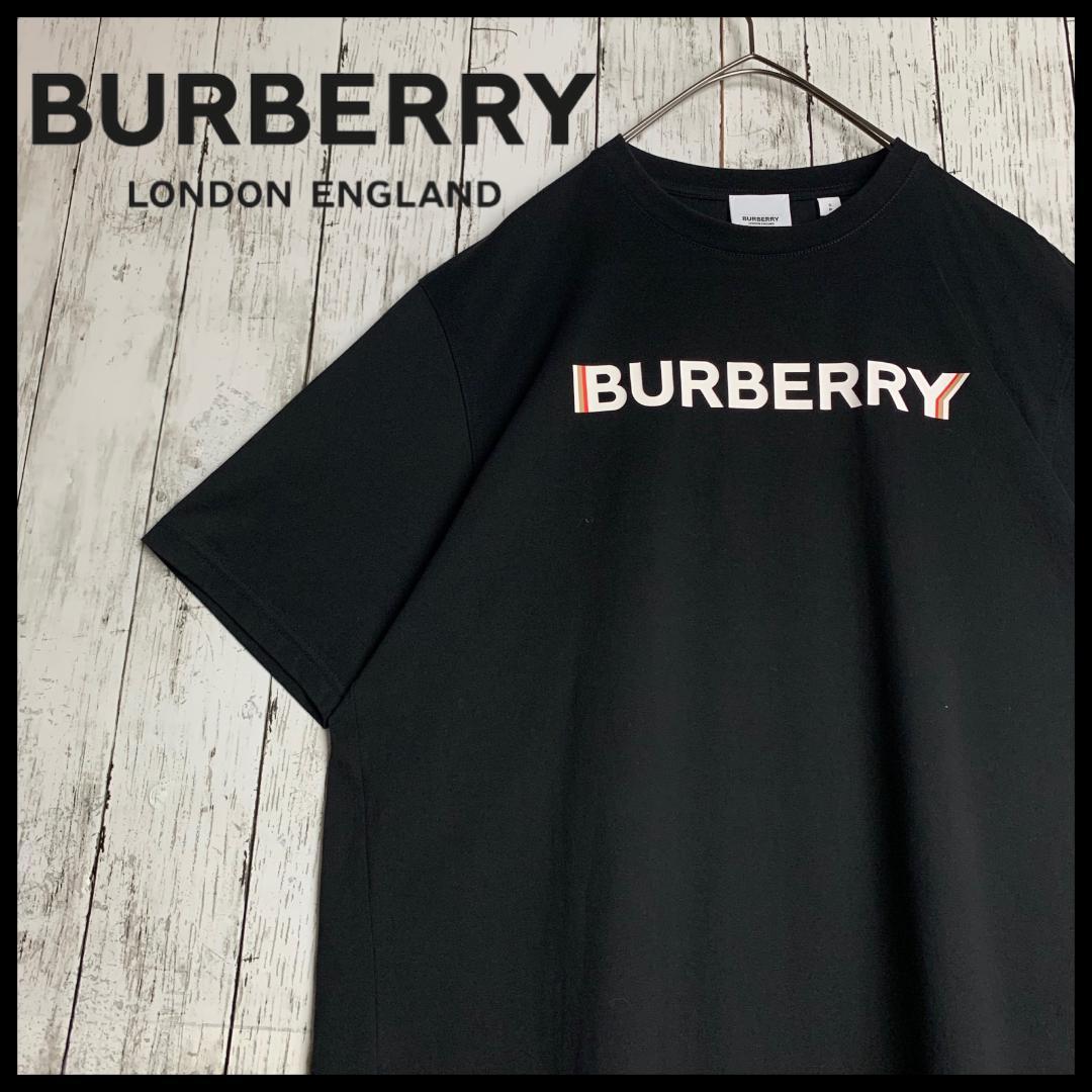 【美品・最高級の逸品】バーバリー☆センタービッグロゴ入りTシャツ/2888