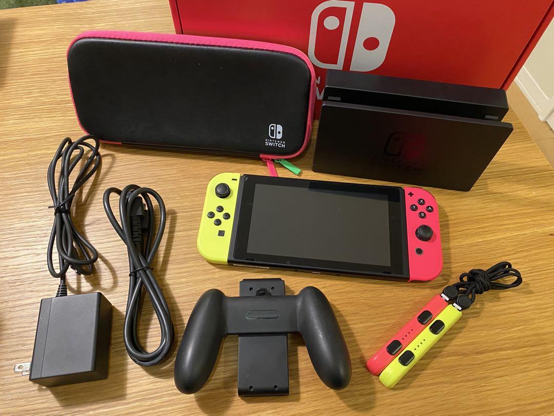 Nintendo Switch ネオンイエロー/ピンク 本体と付属品