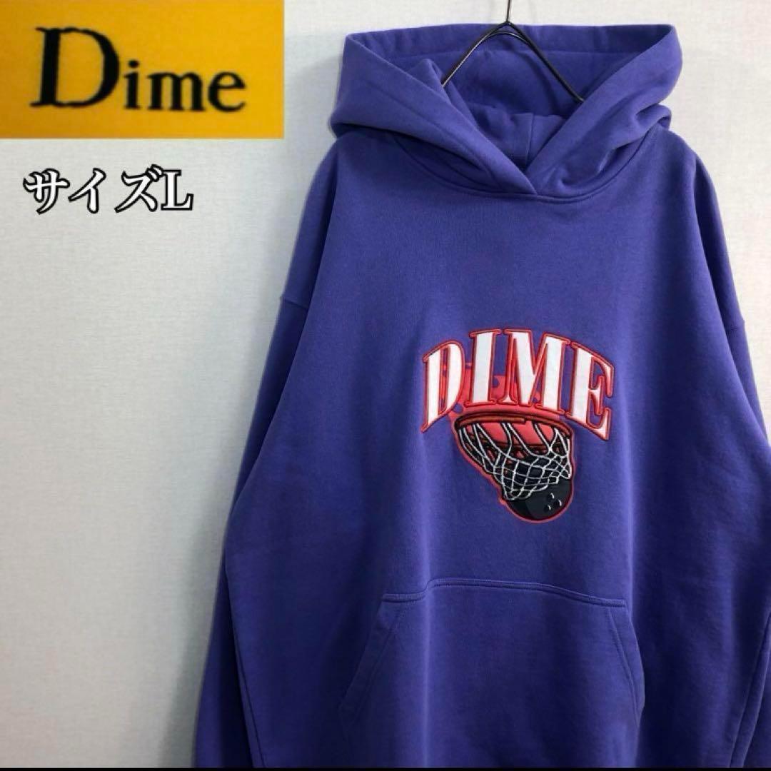 【大人気】ダイム パーカー サイズL　バスケ ネイビー ビックロゴ