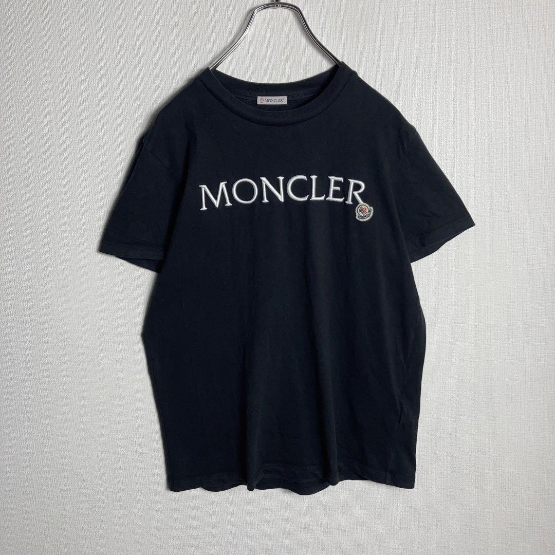 MONCLER モンクレール Tシャツ 刺繍ロゴ ロゴワッペン 黒 M