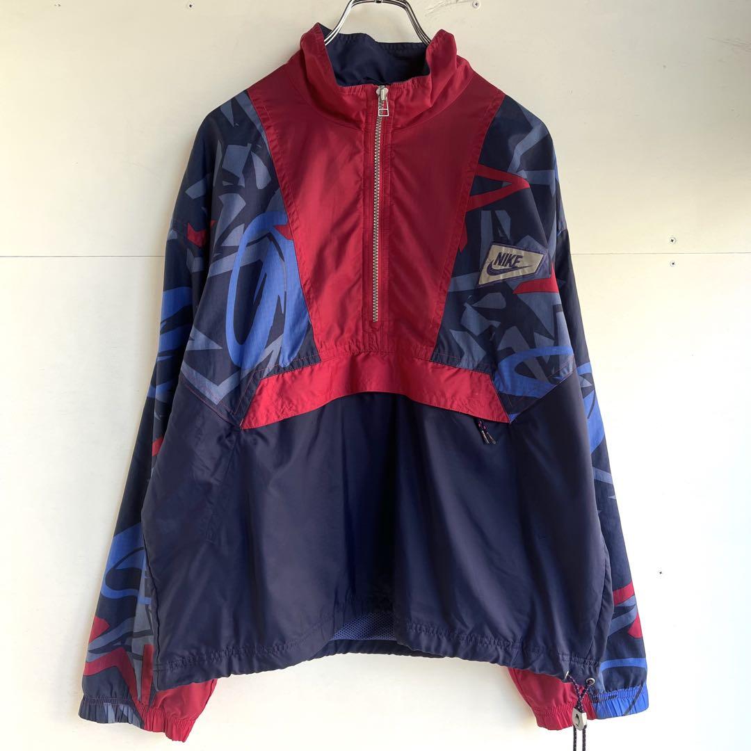 90s NIKE ナイロン プルオーバー 銀タグ ヴィンテージ スポーツ Y2K