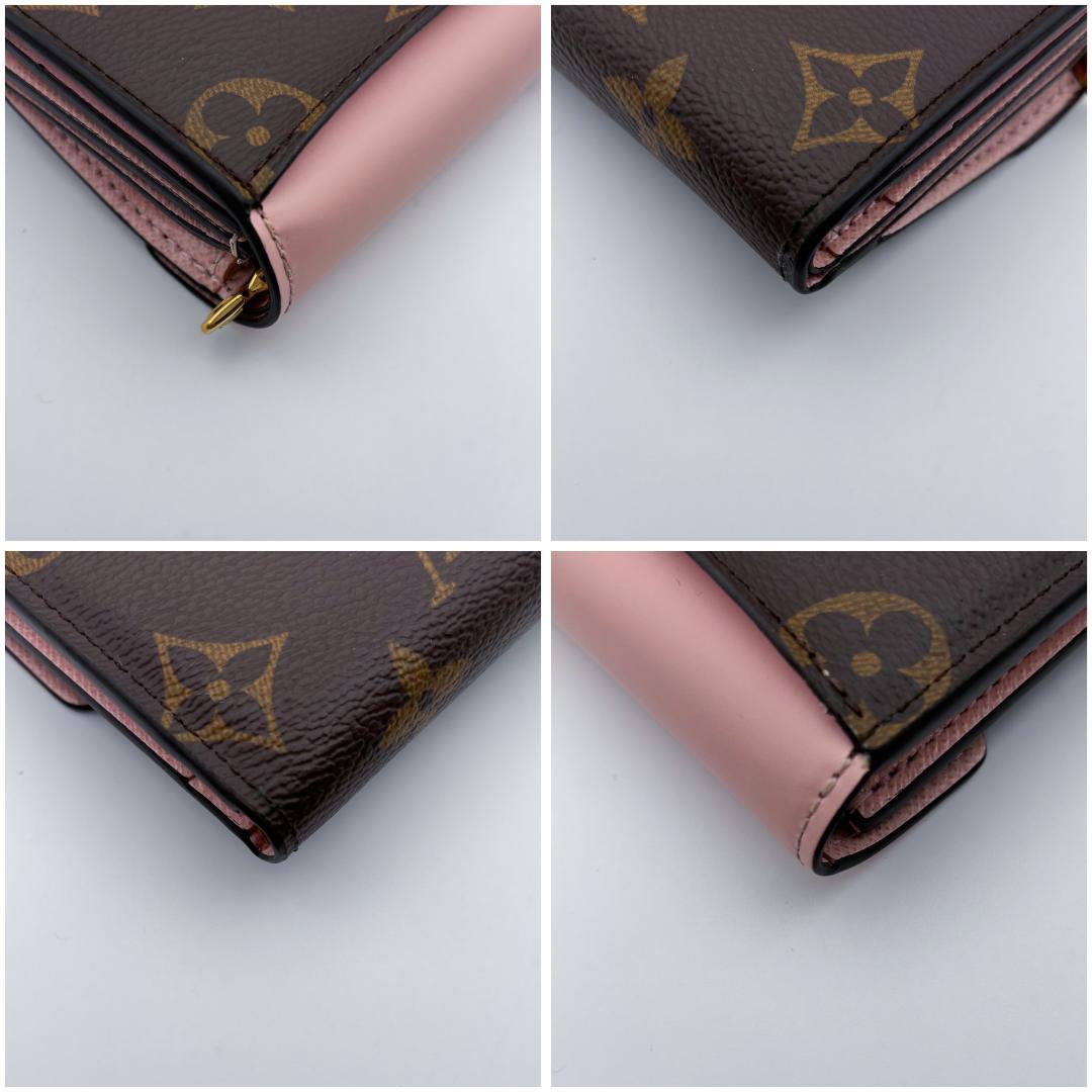 極美品 ルイヴィトン モノグラム ポルトフォイユ ゾエ 財布 ローズバレリーヌ