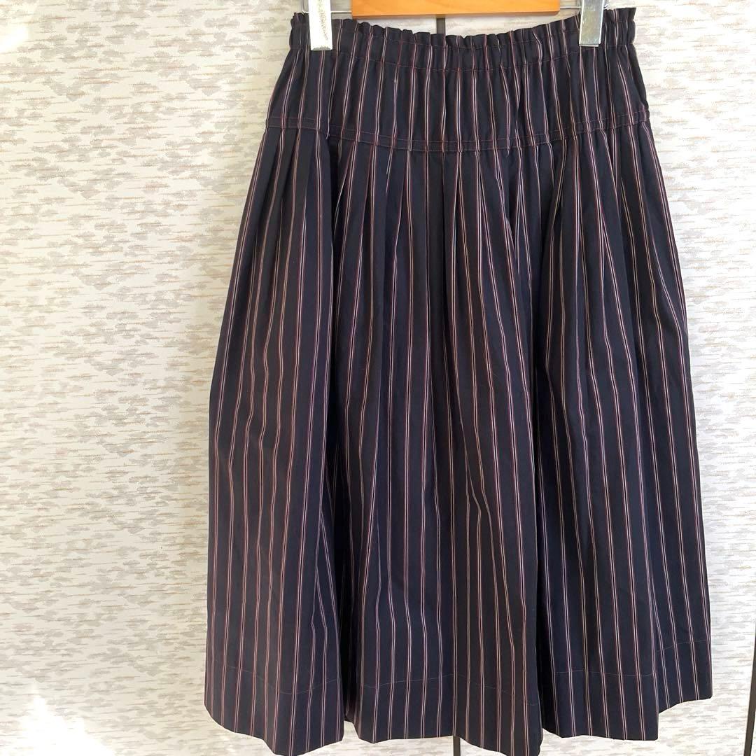 【未使用】Reve de MIYACO 日本製 ストライプフレアロングスカート 【未使用】Reve de MIYACO 日本製 ストライプフレアロングスカート
