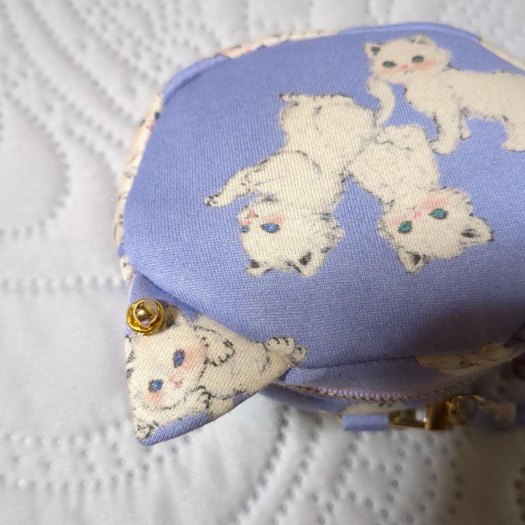 ミニミニ猫ポーチ…フランシュリッペうじゃうじゃ猫…パープル系 ミニミニ猫ポーチ…フランシュリッペうじゃうじゃ猫…パープル系