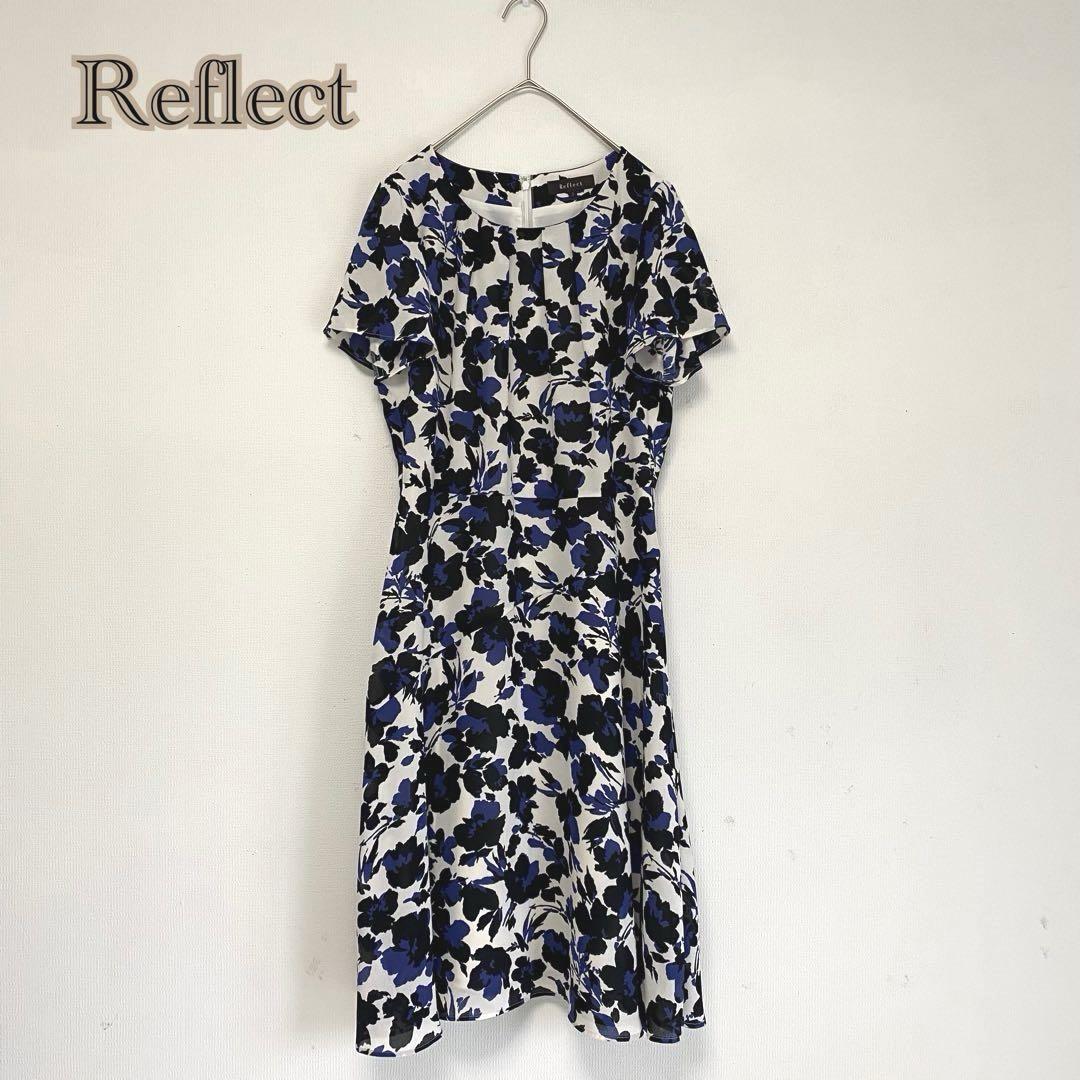 美品！リフレクト Riflect 半袖ワンピース 9号 チェック柄 花柄