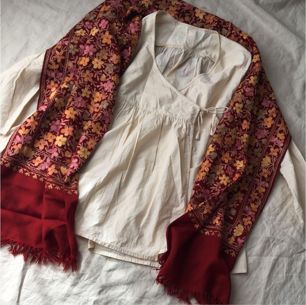 A＆S インド 手刺繍 カシミール ショール ストール　injiri