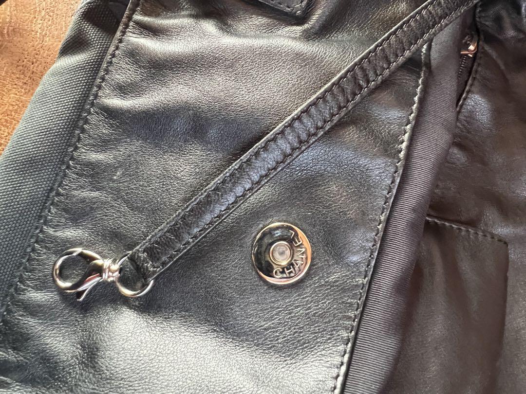 美品☆希少☆CHANEL☆シャネル　カメリア　キャンパスレザートートバッグ