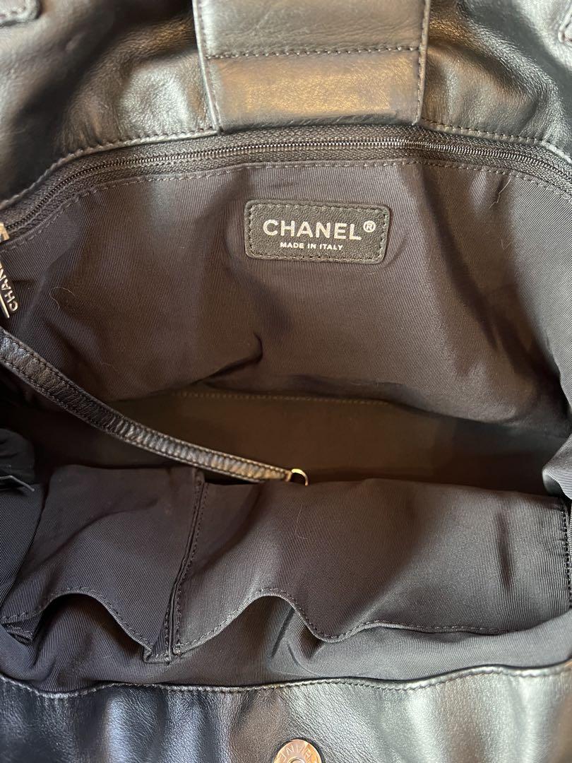 美品☆希少☆CHANEL☆シャネル　カメリア　キャンパスレザートートバッグ