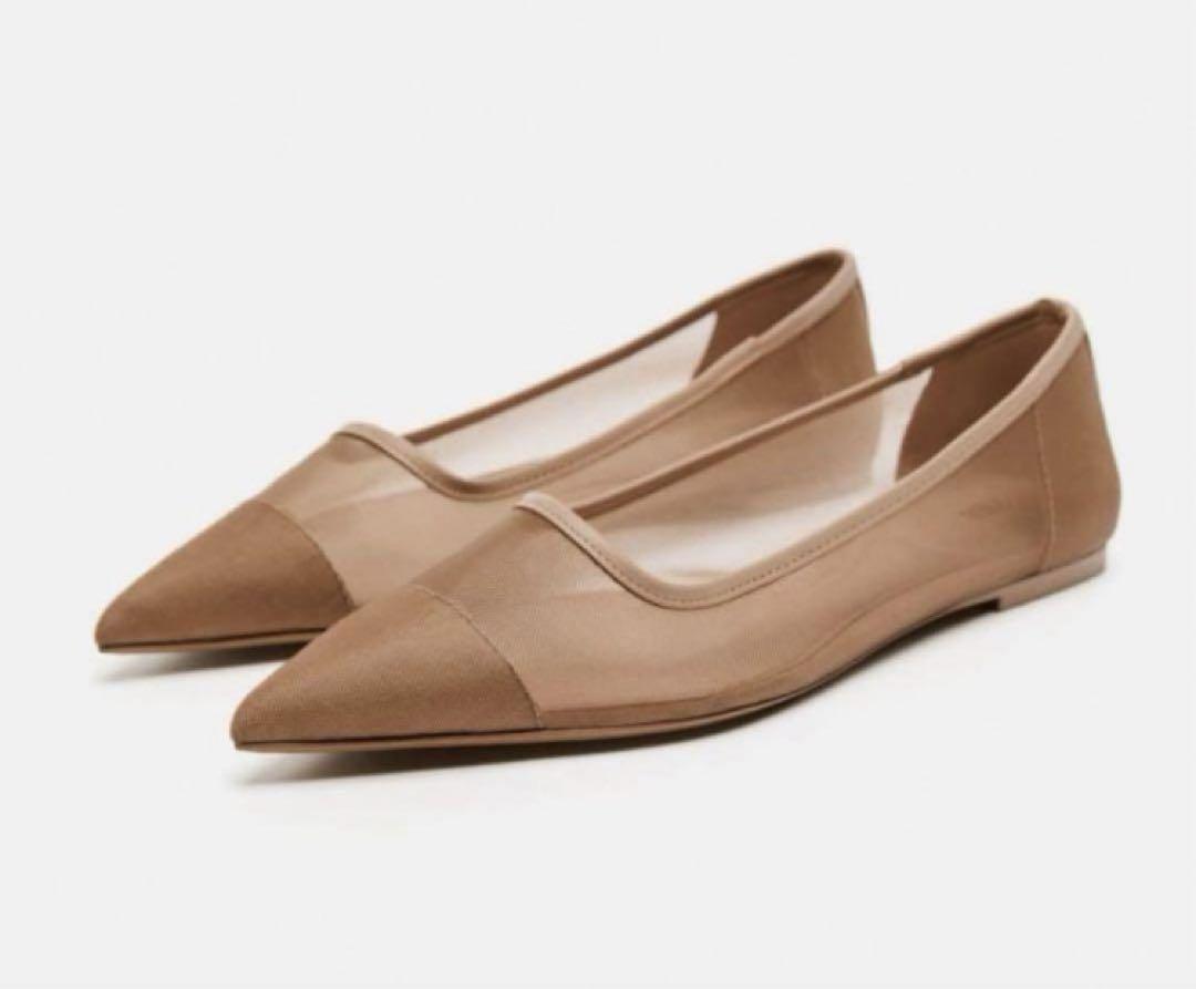 完売品】ZARA メッシュバレリーナ 23.4 新品タグつき サイズ36