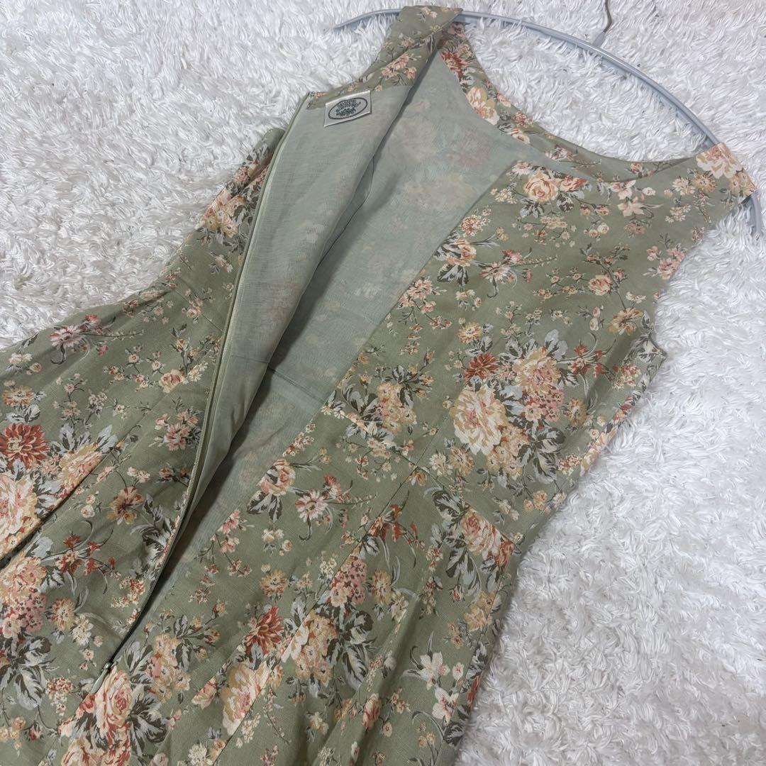 極美品✨ローラアシュレイ ロング ワンピース 花柄 ノースリーブ
