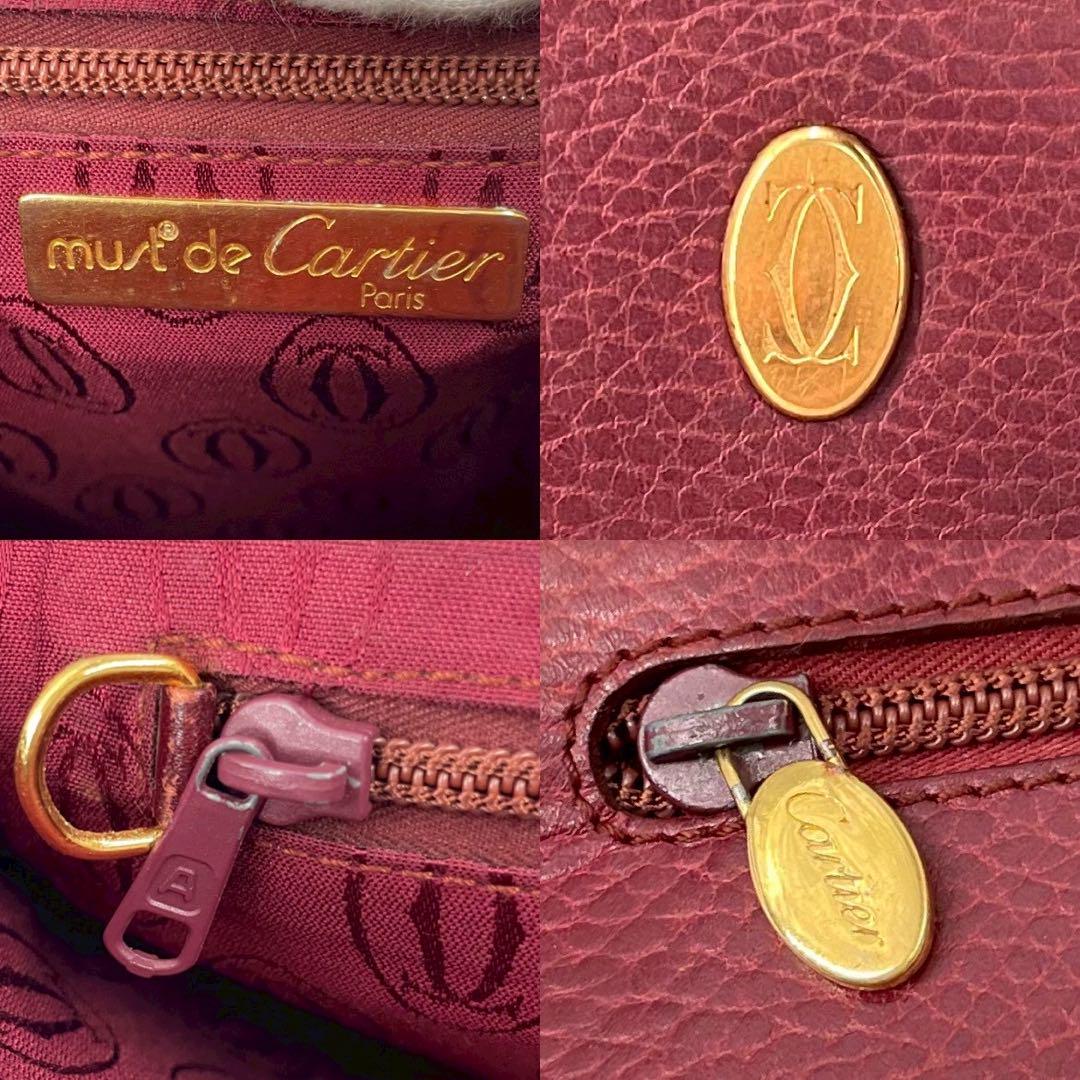 Cartierカルティエ ビジネスバッグ A4可 レザー　ボルドー ゴールド金具 希少】カルティエ ビジネスバッグ A4可 レザー ボルドー
