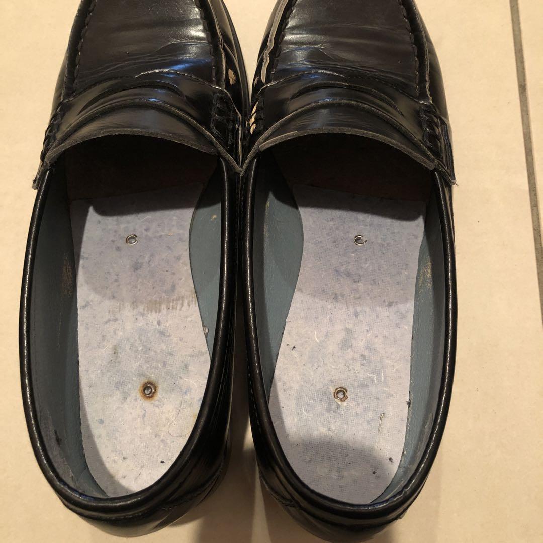 黒のレザー ローファー　HARUTA 25.5EEE