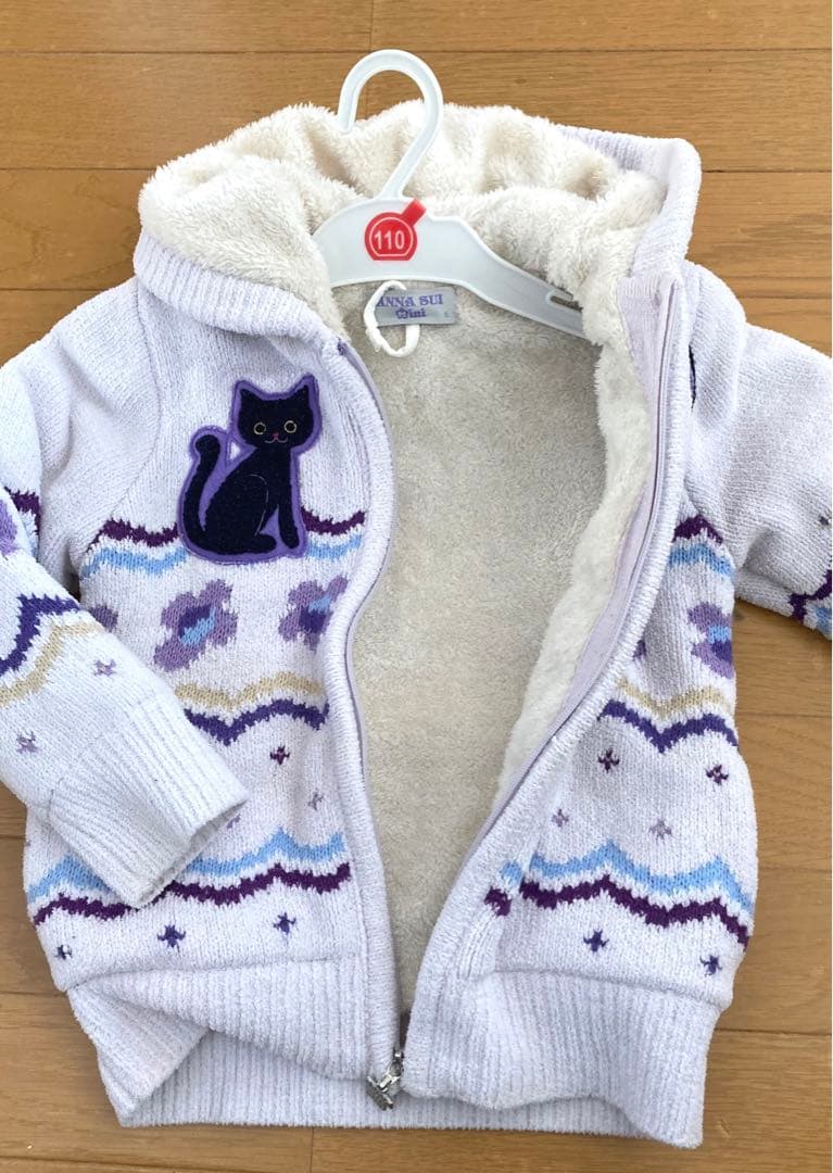 ANNA SUI mini アナスイミニ 裏ボア ネコ耳フード付きパーカー S