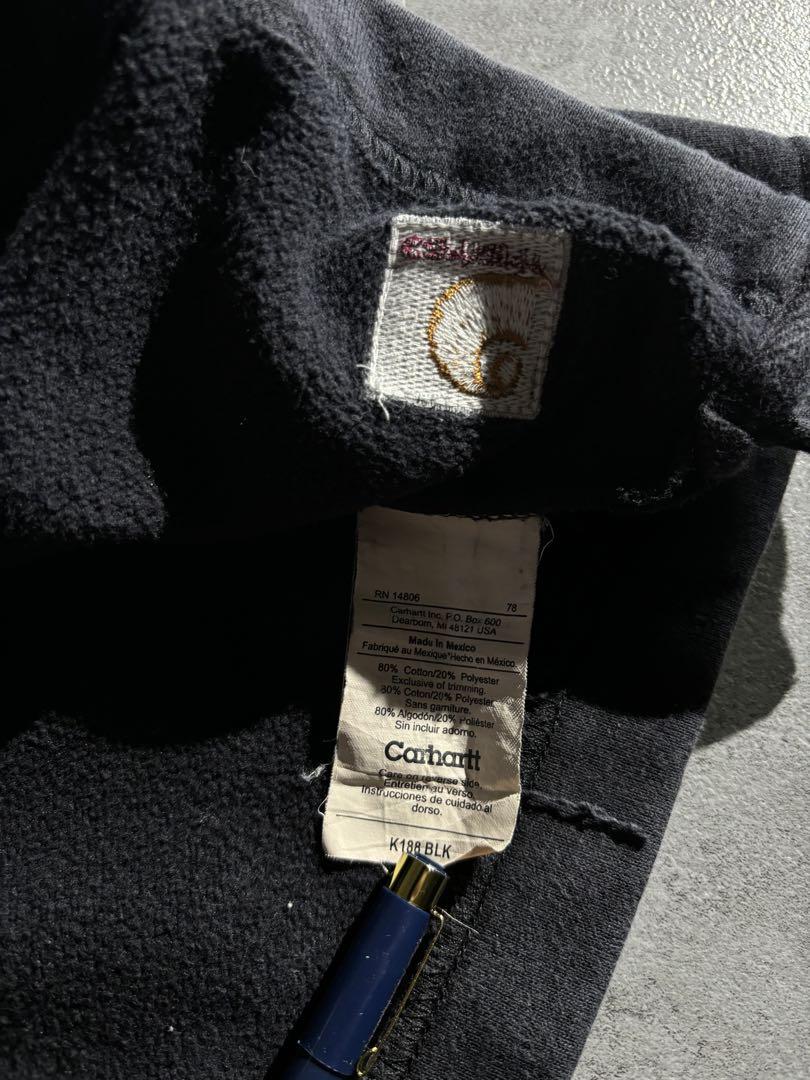 【00s】carhartt ハーフジップスウェット 企業ロゴ メキシコ製