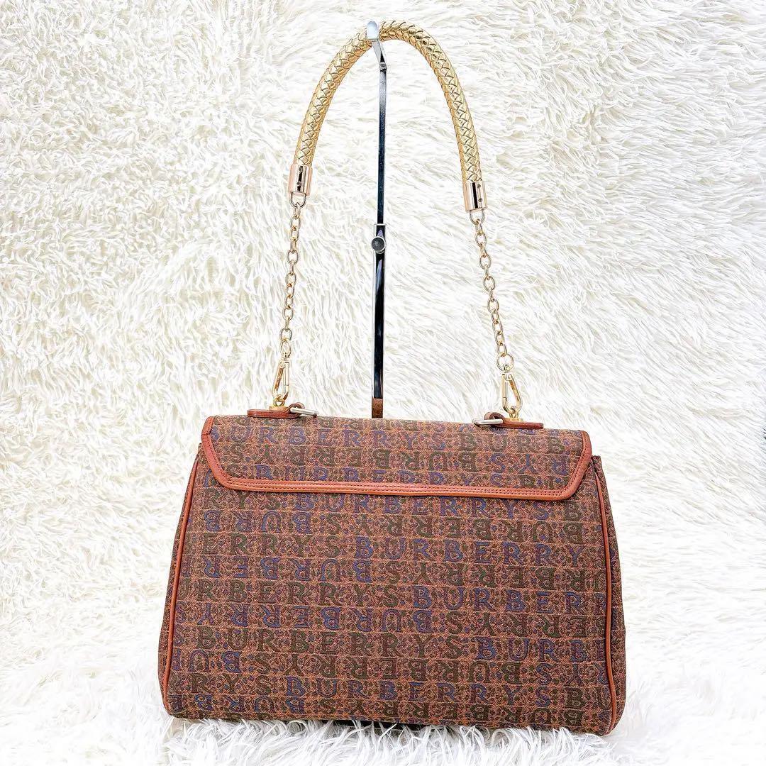 【美品】激レア/バーバリー/ショルダーバッグ/トートバッグ/チェーンストラップ