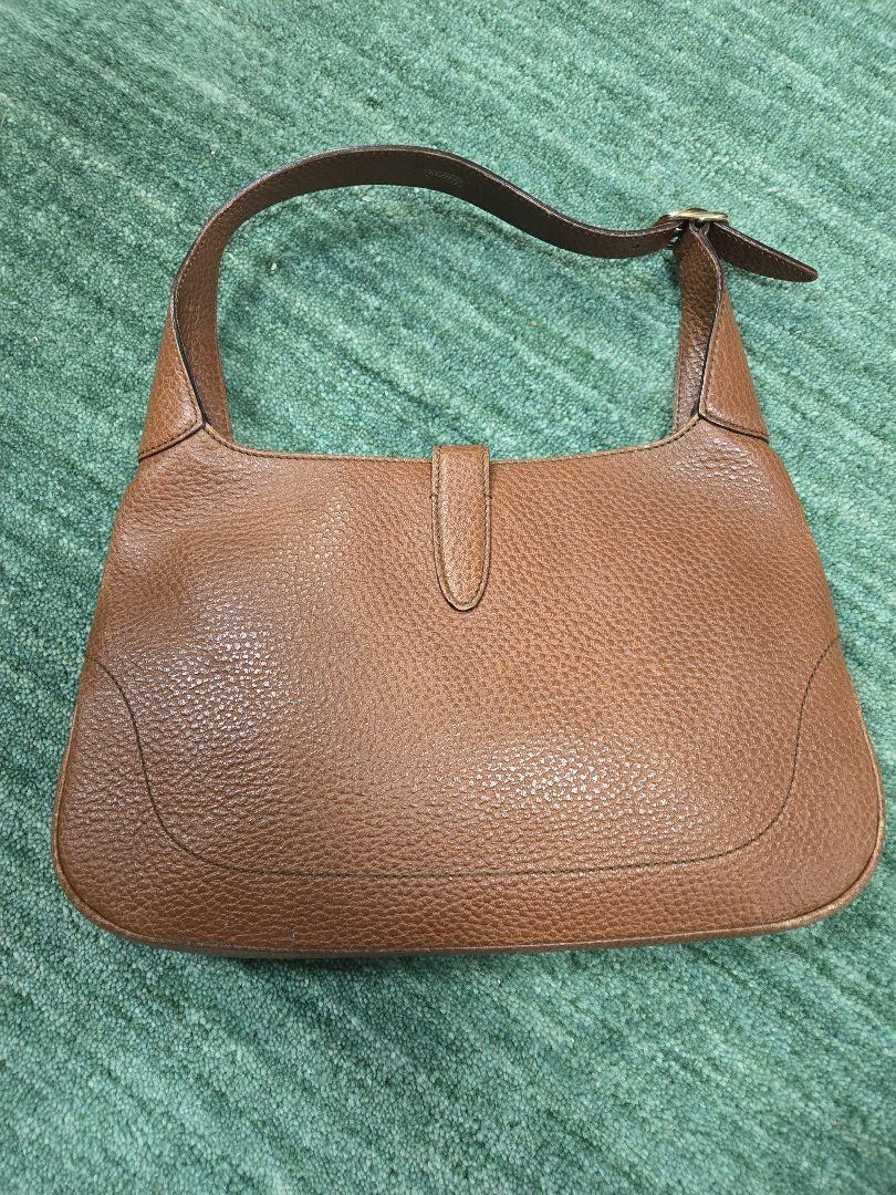 GUCCI ジャッキー ブラウン レザー ショルダーバッグ