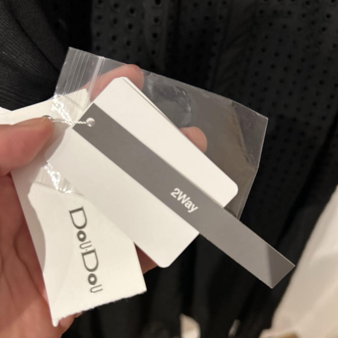 新品タグ付き！Dou Douレース2WAYワンピース　ブラック　2024SS