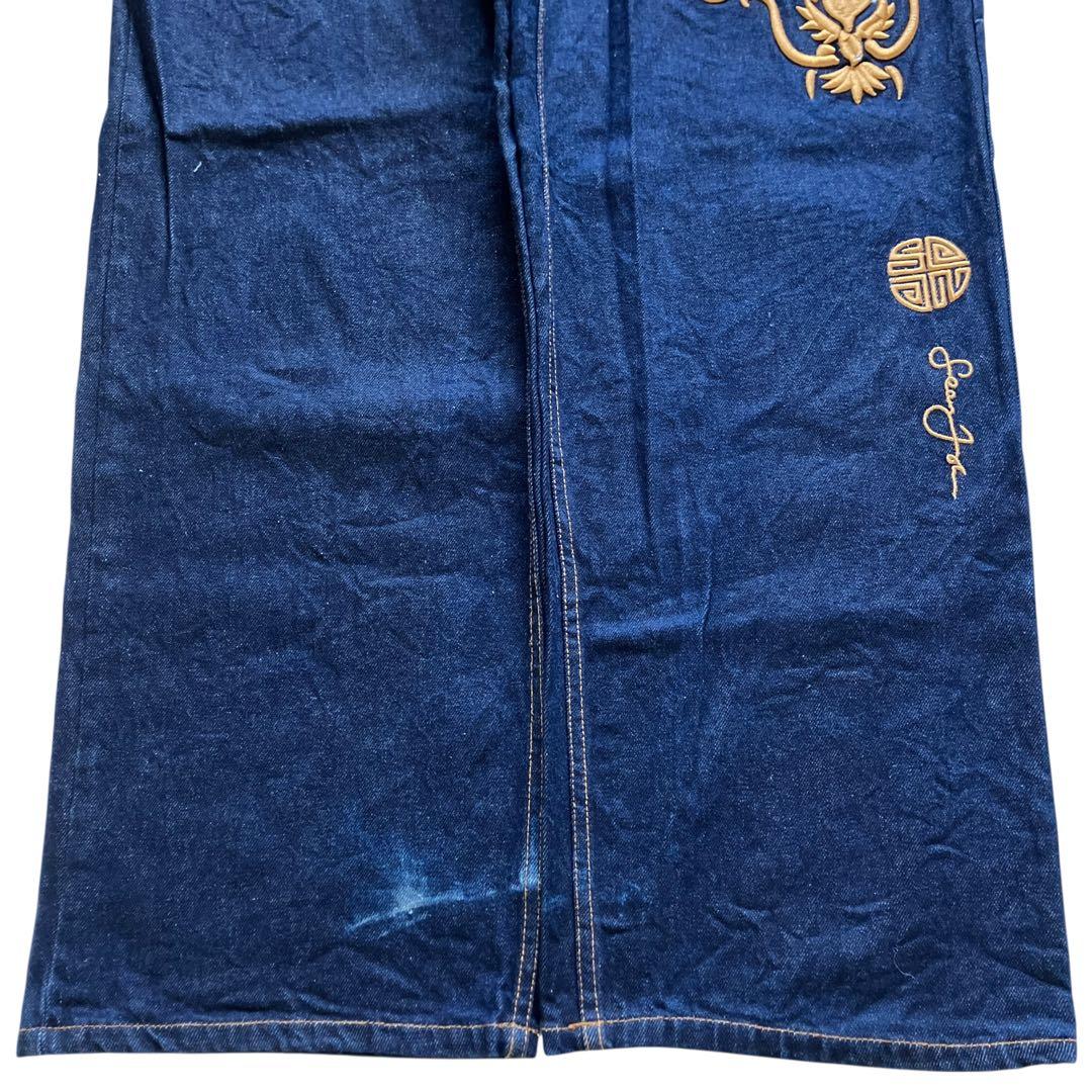 超極太00s美品 SEANJOHN W40 リジッドバギーデニム 和柄刺繍Y2K 超極太00s美品 SEANJOHN W40 リジッドバギーデニム 和柄刺繍Y2K