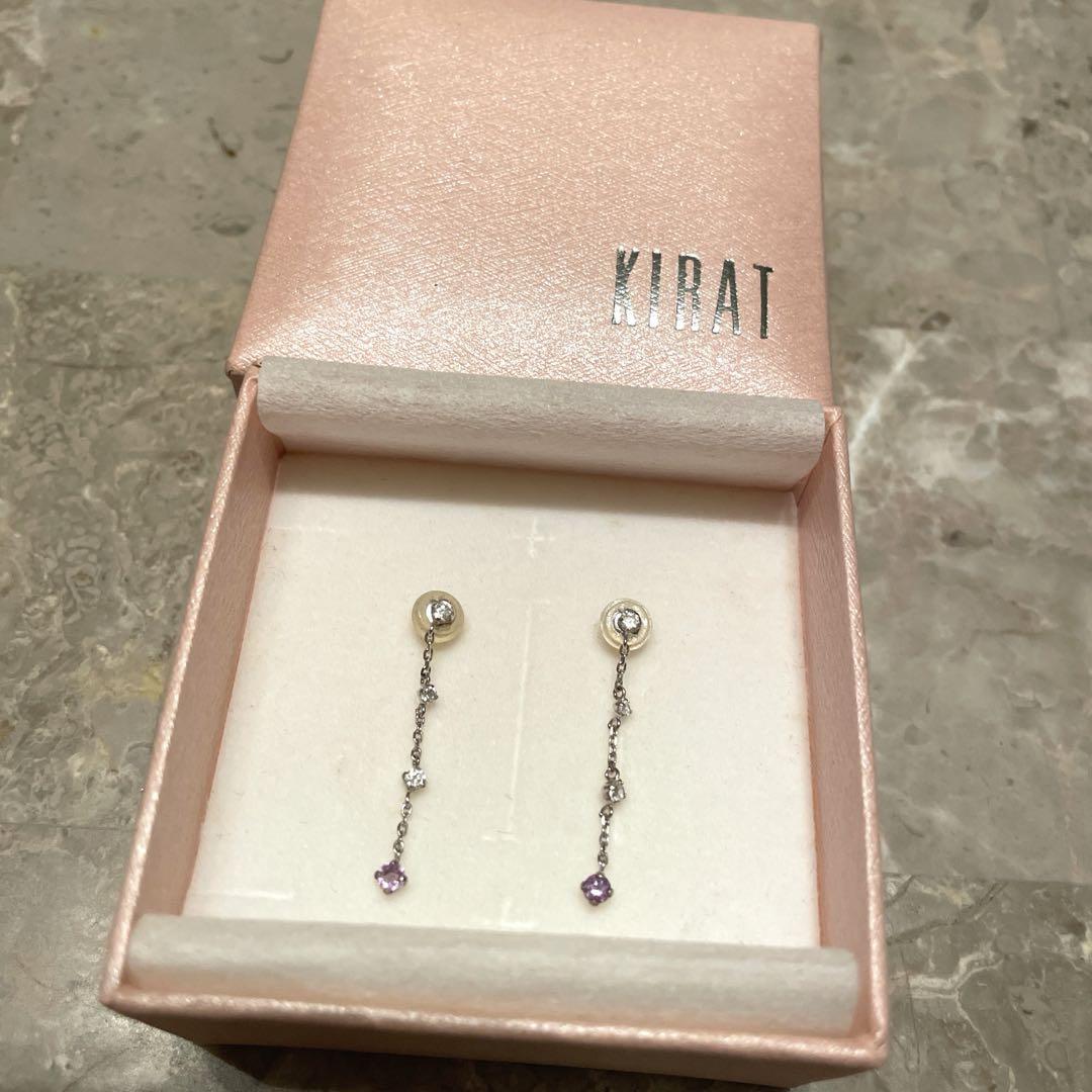 ☆未使用☆KIRAT アメジスト　ダイヤ　ピアス