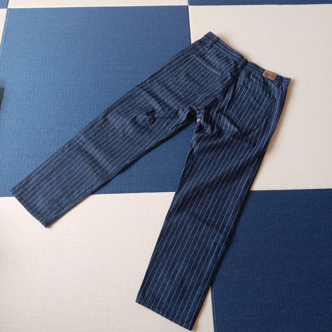 人気の KARAKU 32サイズ✨️デニムストライプパンツ ネイビー パンツ