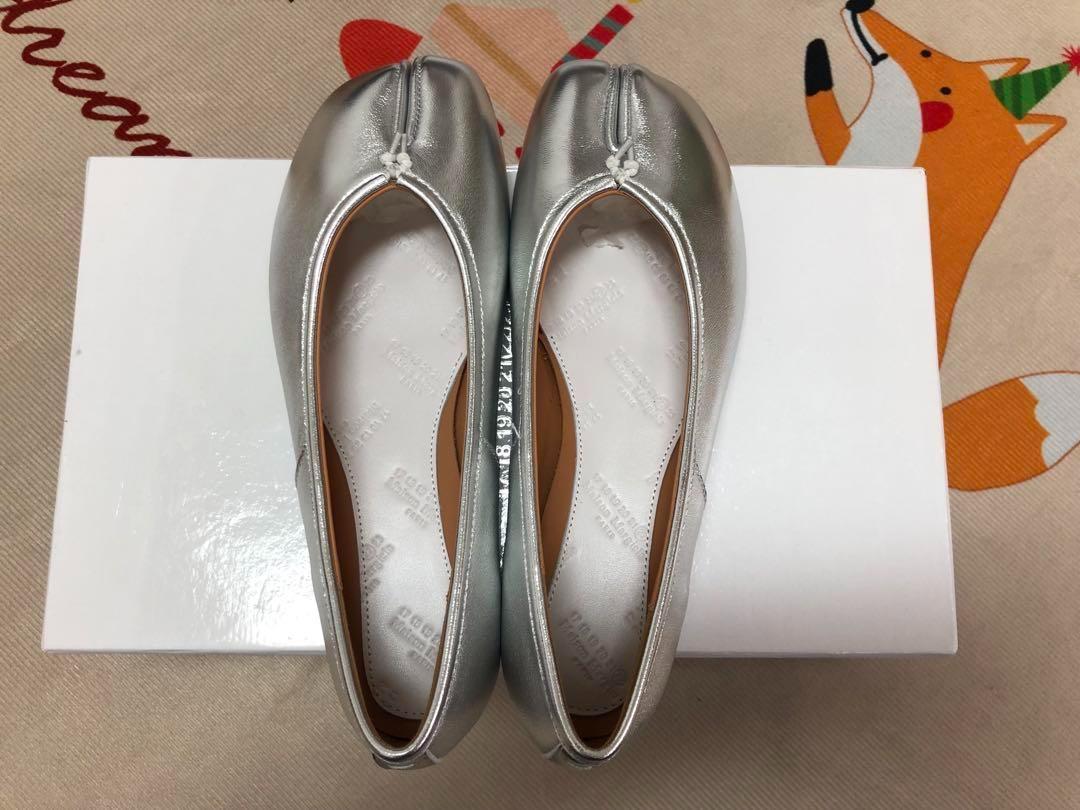 Maison Margiela「タビ」バレリーナ シルバー サイズ37