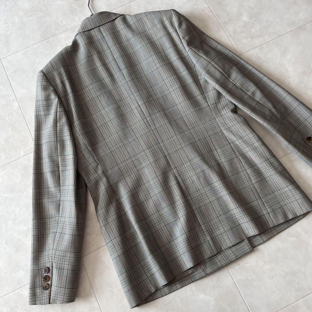 バーバリー　セットアップパンツ11&9ダブルブレスト　グレンチェック　グレー