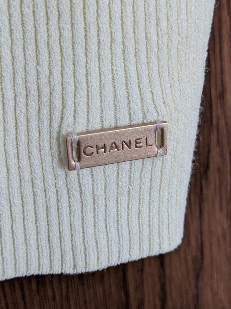 CHANEL シャネル 半袖 ニット カットソー Tシャツ 黄色 イエロー
