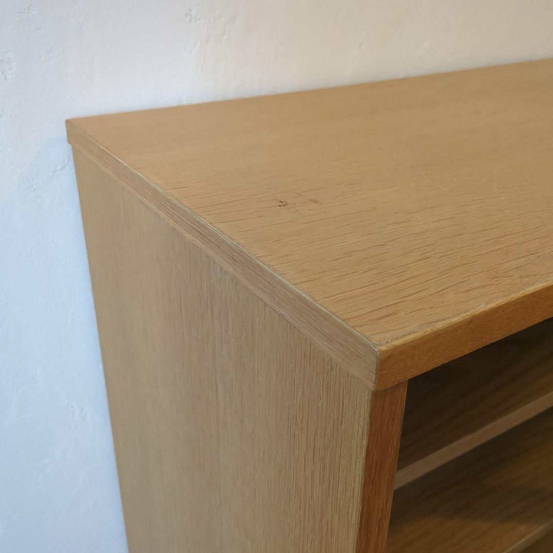 無印良品　オーク材キャビネット・ガラス扉（引戸）