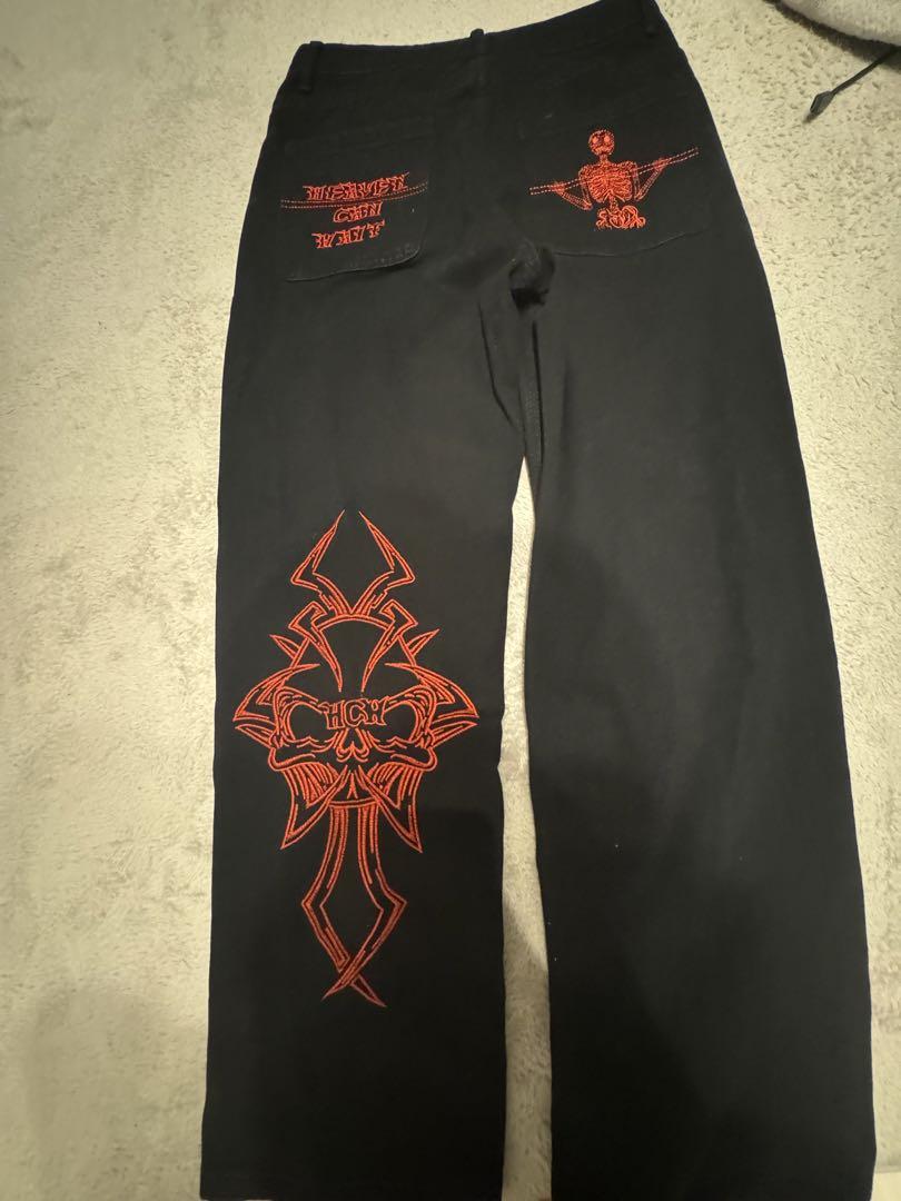 黒 赤 バギーデニム sk8 y2k JNCO bigboy 似 スケーター