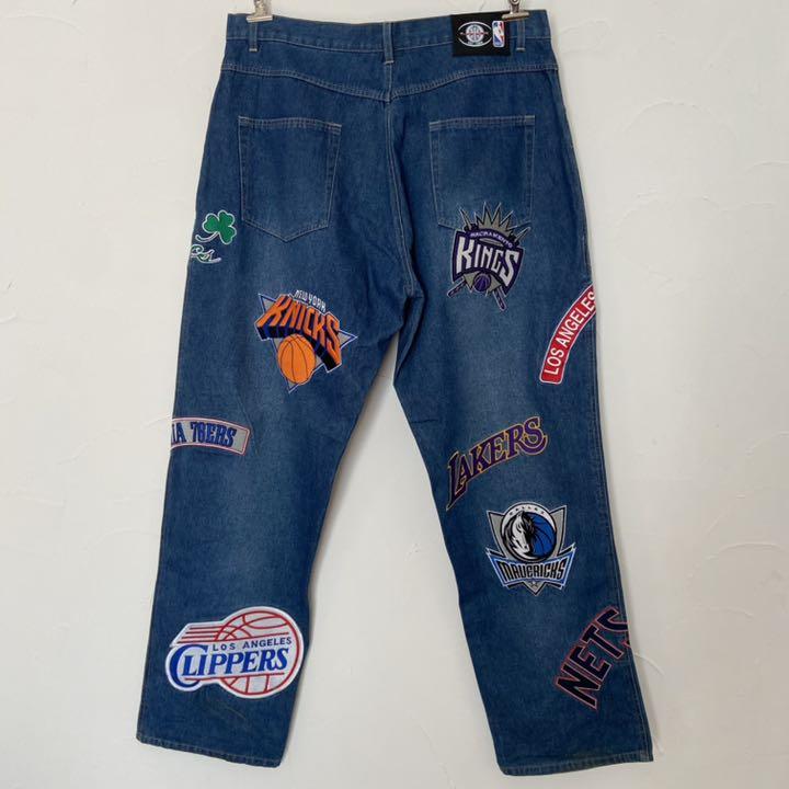 超激安新品 Pa011 刺繍 デニムパンツ w38 heN0o-m94559337716 UNK NBA チーム 超特価