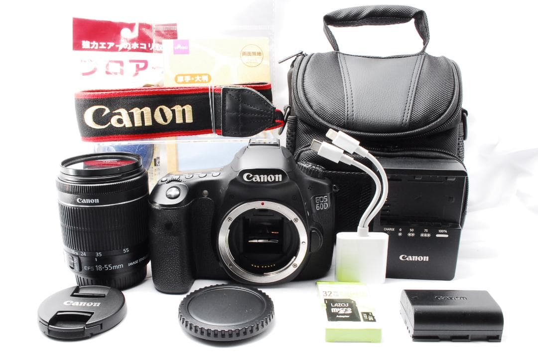 美品❤️キャノン EOS 60D❤️手ぶれ補正付き ❤️レンズセット❤️一眼レフ 美品❤️キャノン EOS 60D❤️手ぶれ補正付き ❤️レンズセット❤️一眼レフ