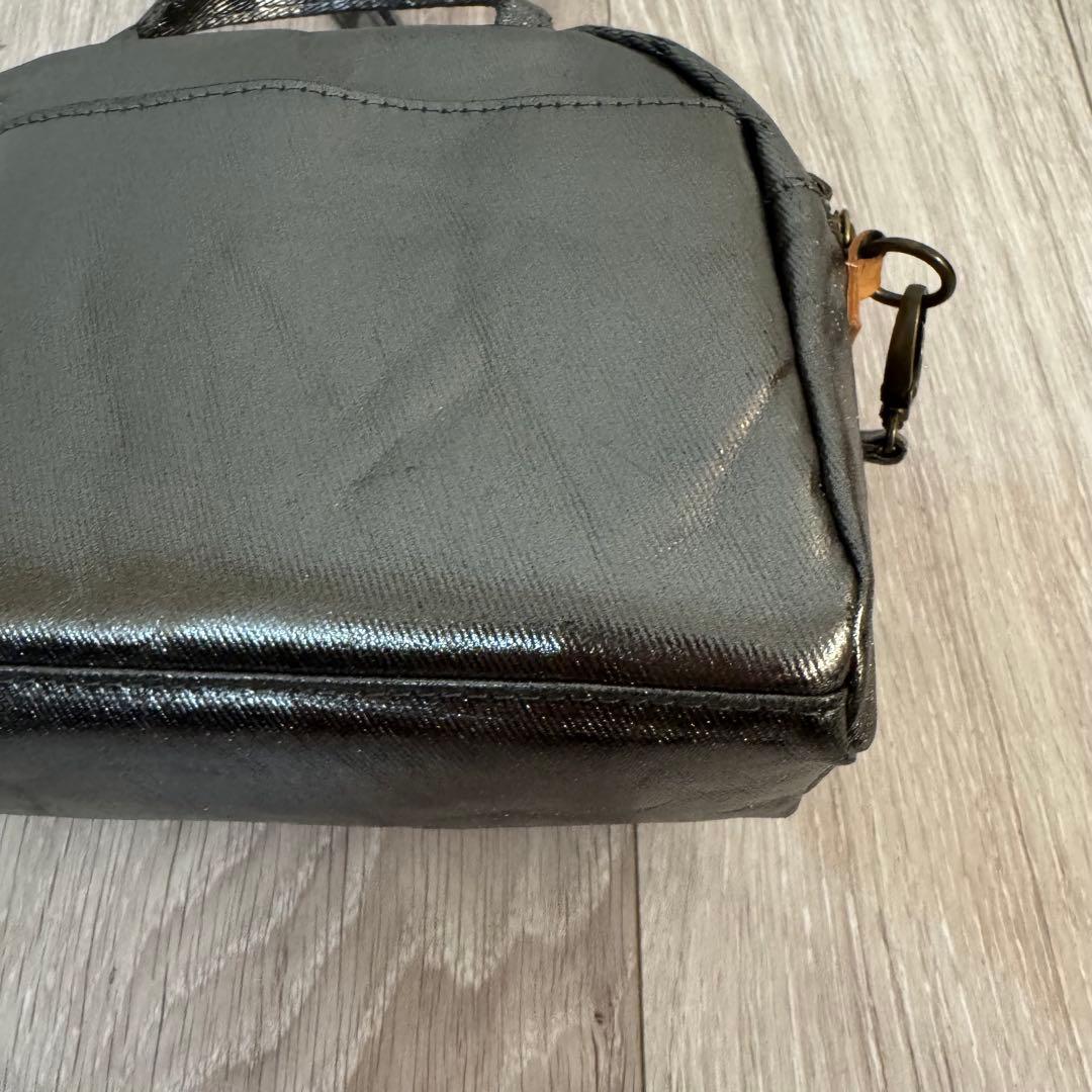 オレボレブラ ショルダーバッグ ミニボストン メタリックカラー 刺繍 スマイル オレボレブラ ショルダーバッグ ミニボストン メタリックカラー 刺繍 スマイル