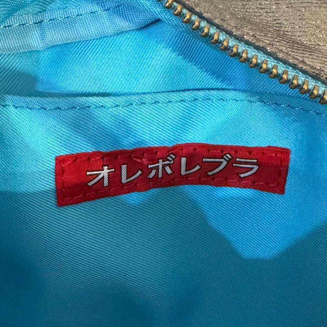 オレボレブラ ショルダーバッグ ミニボストン メタリックカラー 刺繍 スマイル オレボレブラ ショルダーバッグ ミニボストン メタリックカラー 刺繍 スマイル