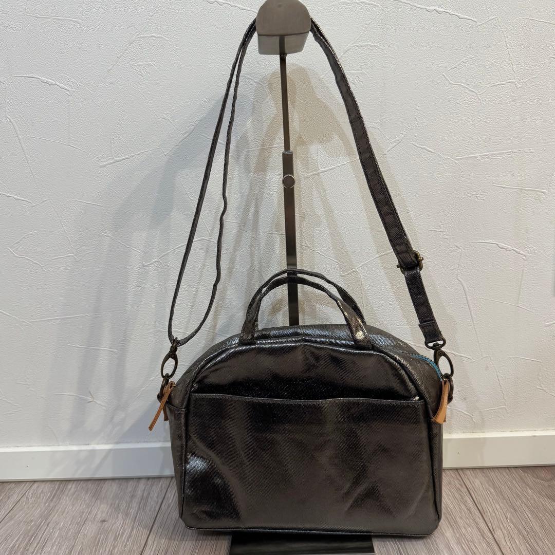 オレボレブラ ショルダーバッグ ミニボストン メタリックカラー 刺繍 スマイル オレボレブラ ショルダーバッグ ミニボストン メタリックカラー 刺繍 スマイル