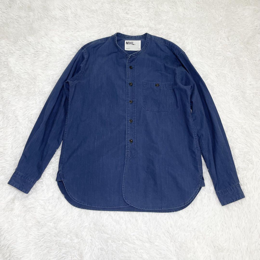 【美品】エムエイチエル　長袖シャツ・デニムシャツ・スタンドカラー・バンドカラー