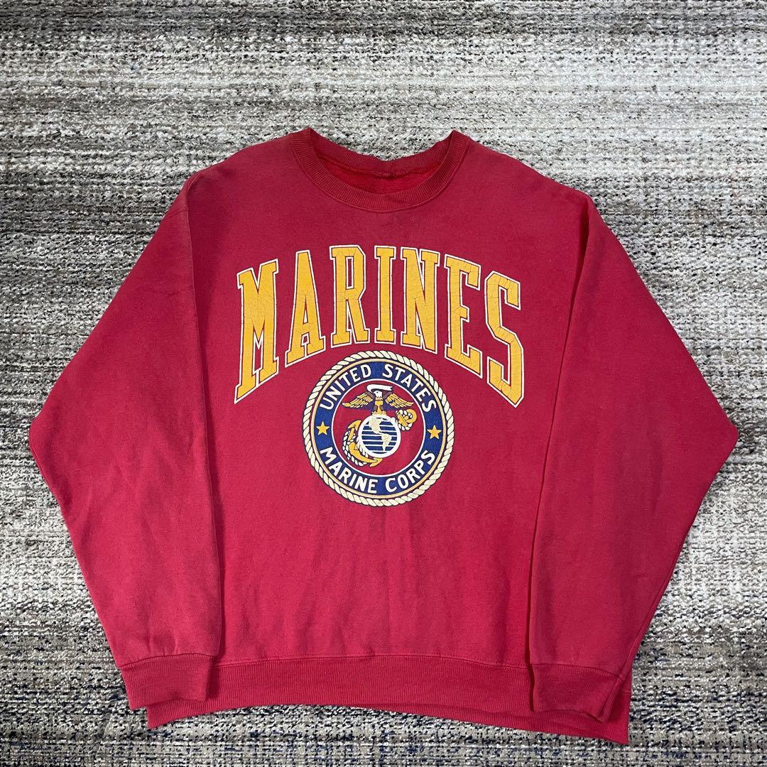 90s 米軍 USMC ヴィンテージスウェット ミリタリー フェードトップス